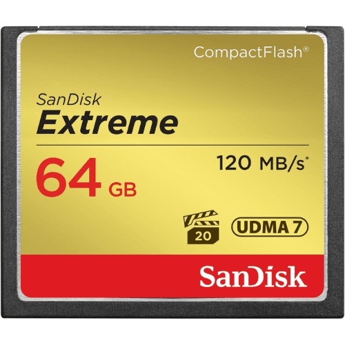 Extreme CF 120MB/s, 85MB/s write, UDMA7, 64GB (SDCFXSB-064G-G46)