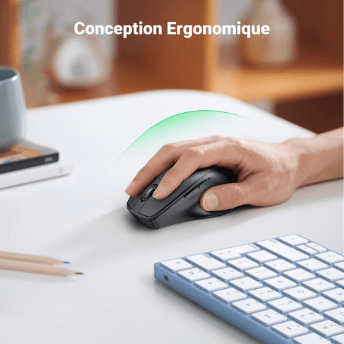 Ugreen Souris sans fil Design Egr 2,4 GHZ & BT5.0 15M (90395)-2