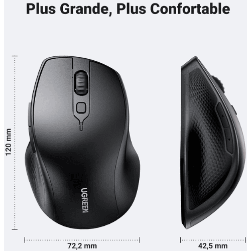Ugreen Souris sans fil Design Egr 2,4 GHZ & BT5.0 15M (90395)-3