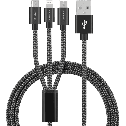 hyphen 3 in 1 lightningtype cmicro usb cable 1m hcb usb31871 1