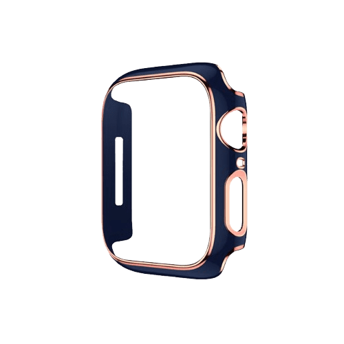 hyphen apple watch frame protector 45mm blue and rose gold haw fp45blrg7767 1