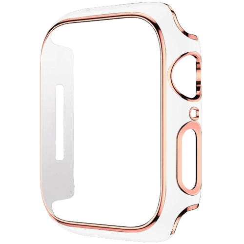 hyphen apple watch frame protector 45mm white and rose gold haw fp45wrg7743 1