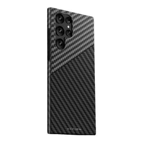 hyphen dual color carbon fiber case samsung s23 ultra black and white hpc cs23ubw7316 1
