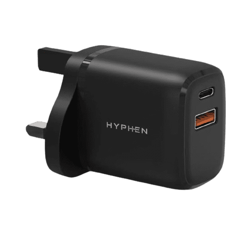 hyphen dual port pd adaptor 20w uk plug black hpa d20ukb0478 1