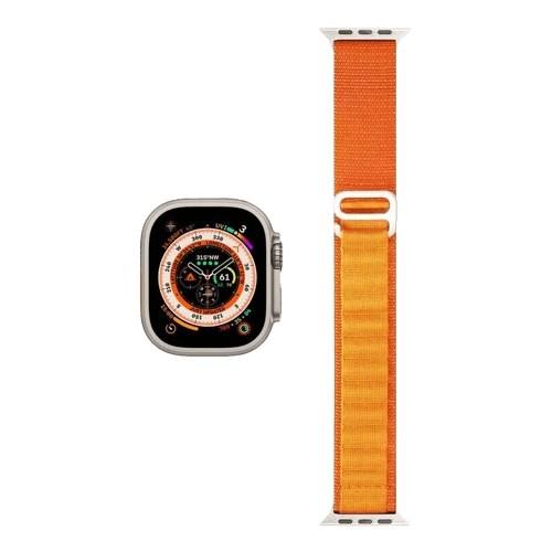 hyphen watch strap apple ultra 49mm nylon loop large orange hws aulor496555 1