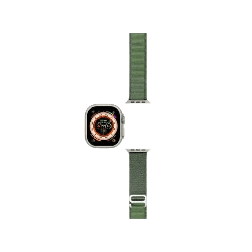 hyphen watch strap apple ultra 49mm nylon loop medium green hws aumgn496494 1