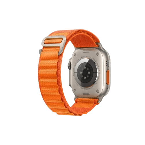 hyphen watch strap apple ultra 49mm nylon loop medium orange hws aumor496487 1
